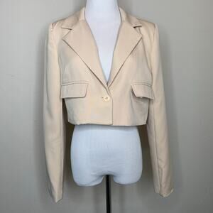 Pretty Little Things Beige Cropped Blazer Sz 8